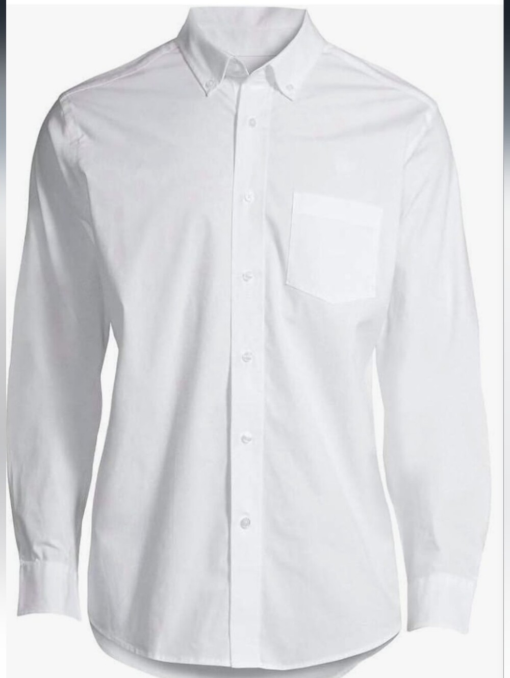 George Mens White Dress Shirt Classic Fit Long Sleeve 32/33 Neck 16/16.5 Comfort